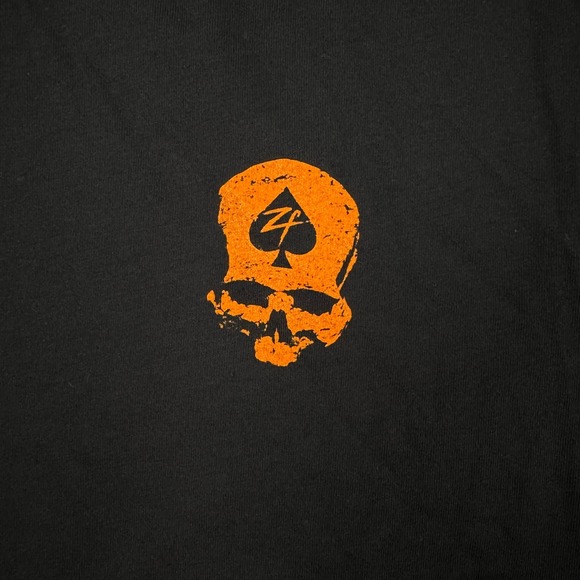 NEW Zero Foxtrot T-Shirt Men Small Black Skull Skeleton Flaming Head Tongue Flex - Picture 4 of 7